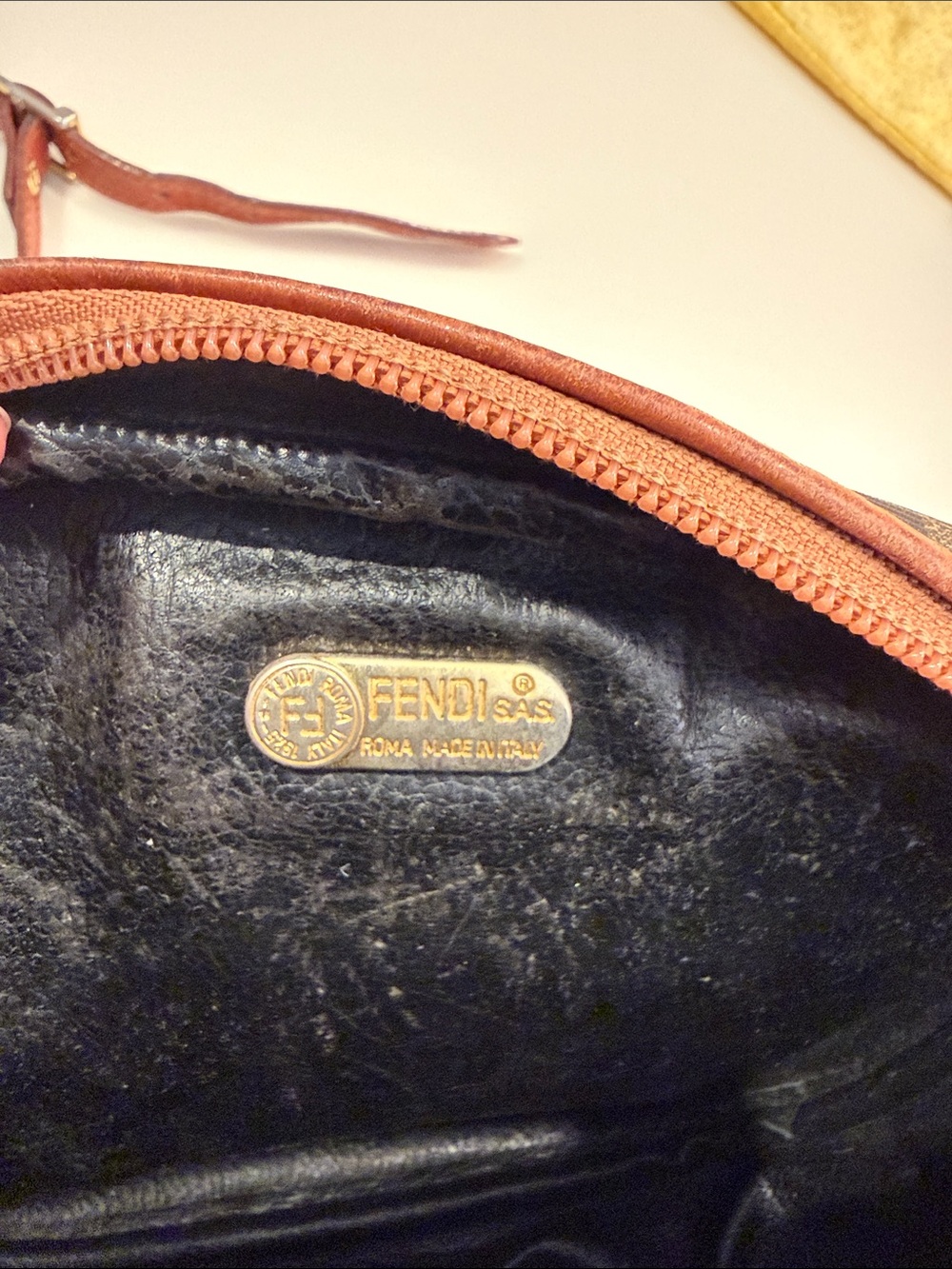 Vintage Fendi Roma 1925 Checkered Canvas and Leather Crossbody Bag with Dust Bag - Picture 2 of 12